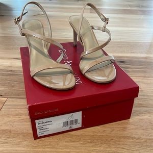 Nude Patent Leather Sandria Enzo Angiolini Stiletto Sandals Size 9.5